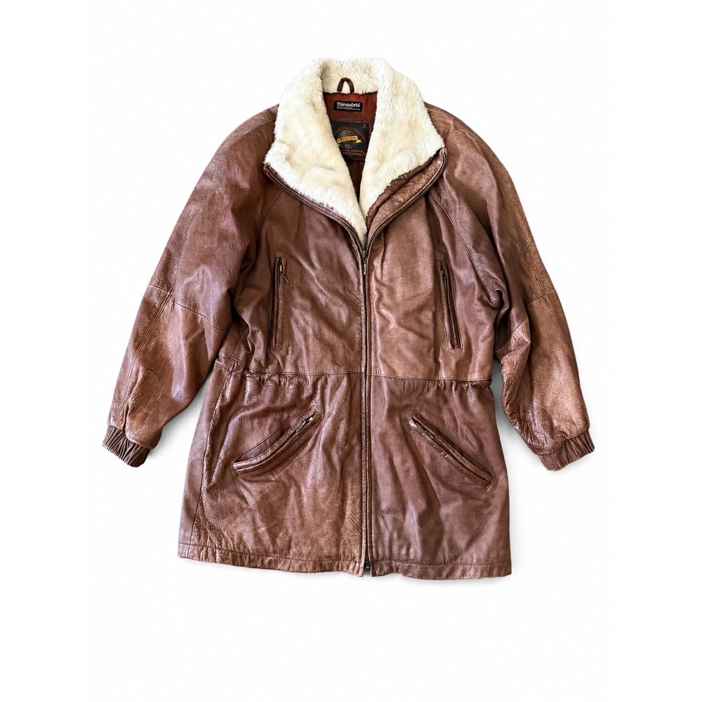 Vintage Wilsons Adventure Bound Leather Coat Jacket Women's Sm Brown Thinsulate
